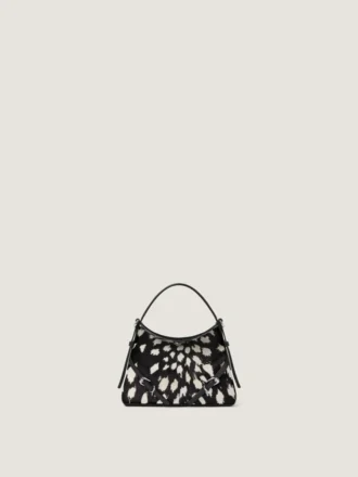 Nano Voyou Bag van leer met pony-effect en dierenprint