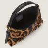 Nano Voyou Bag van leer met pony-effect en luipaardpatroon