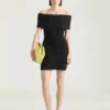 Off-shoulder mini-jurk van wol Off-shoulder mini-jurk van wol