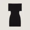 Off-shoulder mini-jurk van wol Off-shoulder mini-jurk van wol