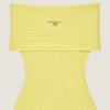 Off-shoulder mini-jurk van wol Off-shoulder mini-jurk van wol