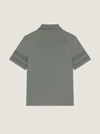 Overhemd van katoengebreid met mesh-details