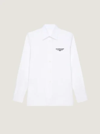 overhemd van katoenpopeline met geborduurd Givenchy-logo
