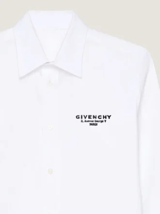 overhemd van katoenpopeline met geborduurd Givenchy-logo