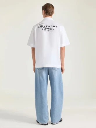 Overhemd van popeline met Givenchy-stempelprint
