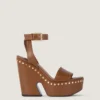 Platformclogs van leer met studs Platformclogs van leer met studs