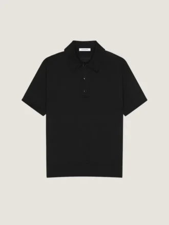 Polo van katoen met grosgrain-details