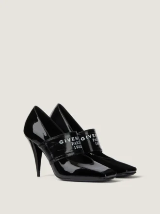 Pumps met vierkante snit en Givenchy-tape in lakleer