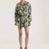 Pyjamahemd van viscose met bloemenprint