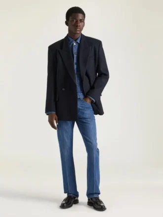 Rechte jeans met shadow-was en kreukeffect