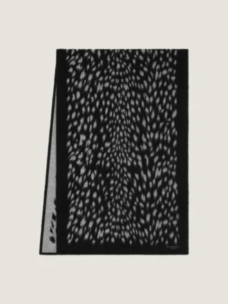 Sjaal van wollen jacquard met dierenprint
