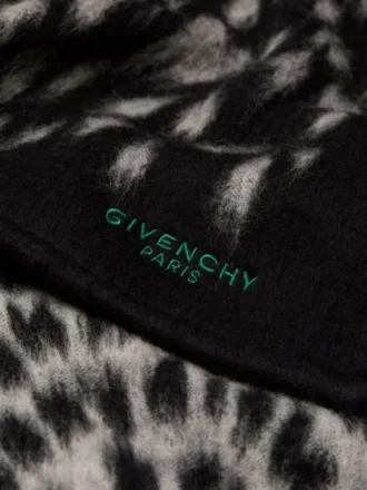 Sjaal van wollen jacquard met dierenprint