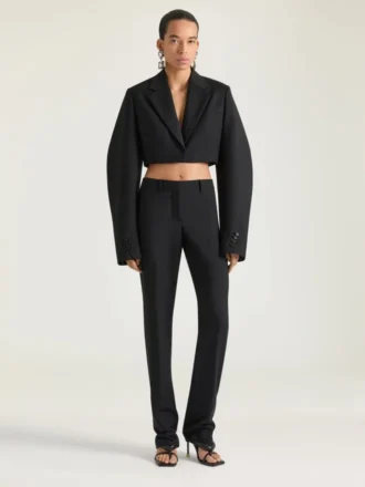 Skinny broek van wol en mohair