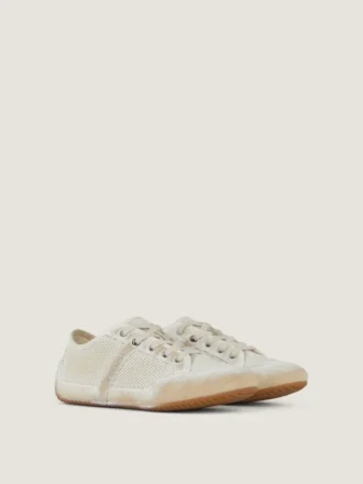 Slanke sneakers van geverfd mesh en suède Slanke sneakers van geverfd mesh en suède