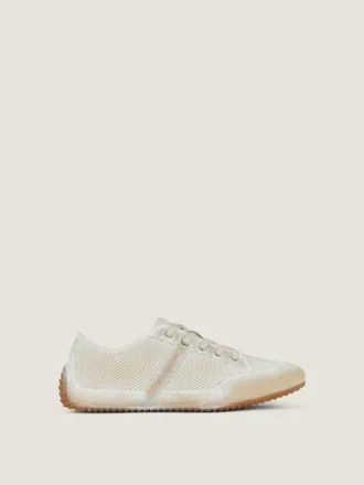 Slanke sneakers van geverfd mesh en suède Slanke sneakers van geverfd mesh en suède