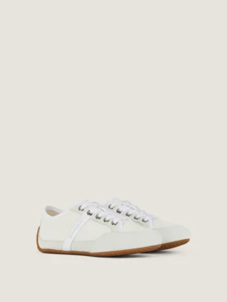Slanke sneakers van mesh en suède Slanke sneakers van mesh en suède