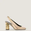 Slingbacks met tape in leer met spiegeleffect Slingbacks met tape in leer met spiegeleffect