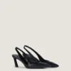 Spiky slingbacks van leer