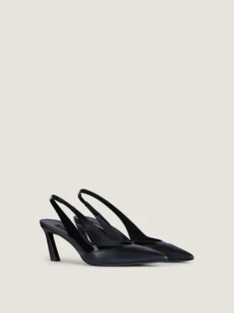 Spiky slingbacks van leer