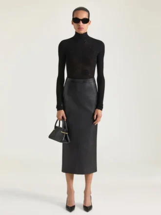 Spiky slingbacks van leer