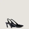Spiky slingbacks van leer