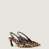 Spiky slingbacks van pony-effect leer met luipaardpatroon Spiky slingbacks van pony-effect leer met luipaardpatroon