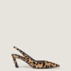 Spiky slingbacks van pony-effect leer met luipaardpatroon Spiky slingbacks van pony-effect leer met luipaardpatroon