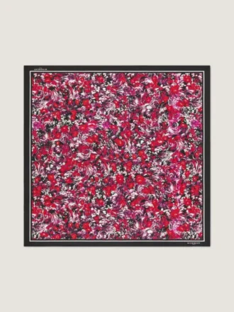 Square in zijde met bloemenprint