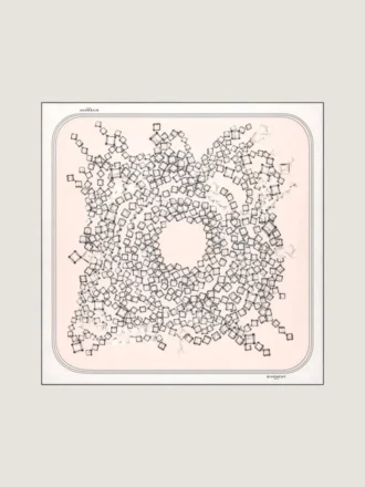 Square in zijde met gedeconstrueerde kristallenprint