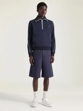 Sweatshirt met ritssluiting van wol en Givenchy Paris-patch