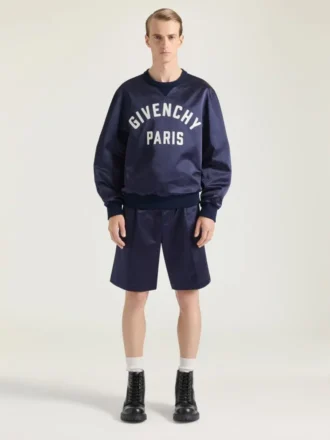 Sweatshirt van satijn met Givenchy Paris-borduursel