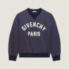 Sweatshirt van satijn met Givenchy Paris-borduursel Sweatshirt van satijn met Givenchy Paris-borduursel