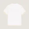T-shirt van katoen en organza met surrealistische print