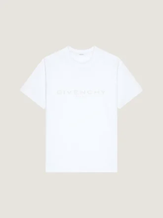T-shirt van katoen en zijde met Givenchy Paris-jacquard