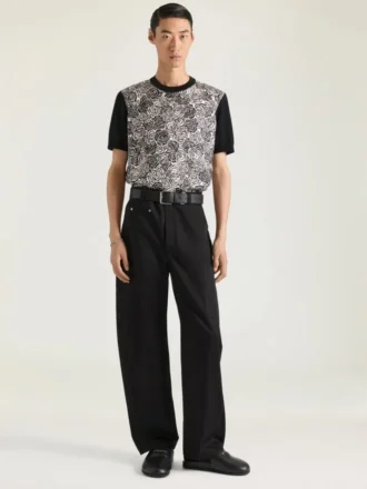 T-shirt van katoenen tricot met bloemenprint