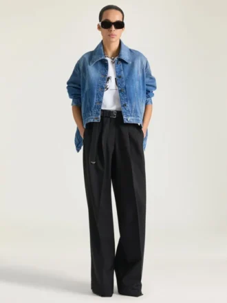 Trapeze-jasje van middenblauw denim