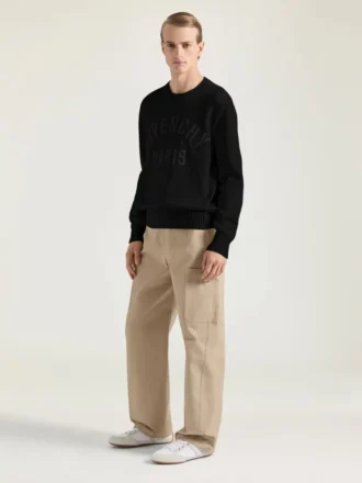 Trui van katoenbreisel met Givenchy Paris-borduursel