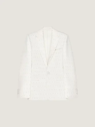 Versierd jasje met enkele knoopsluiting van wol en mohair