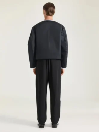 Broek met meerdere ritsen van wolcrêpe