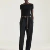 Broek met dubbele plooien van wol Broek met dubbele plooien van wol