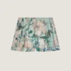 Zijden short met rozenprint